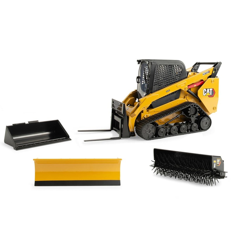 (B&D) 1/16 Yellow High Detail Caterpillar Tracked 297D2 Skid Steer Loader, ERTL Exclusive - Damaged Item - Parts loose in box, fork attachment broken