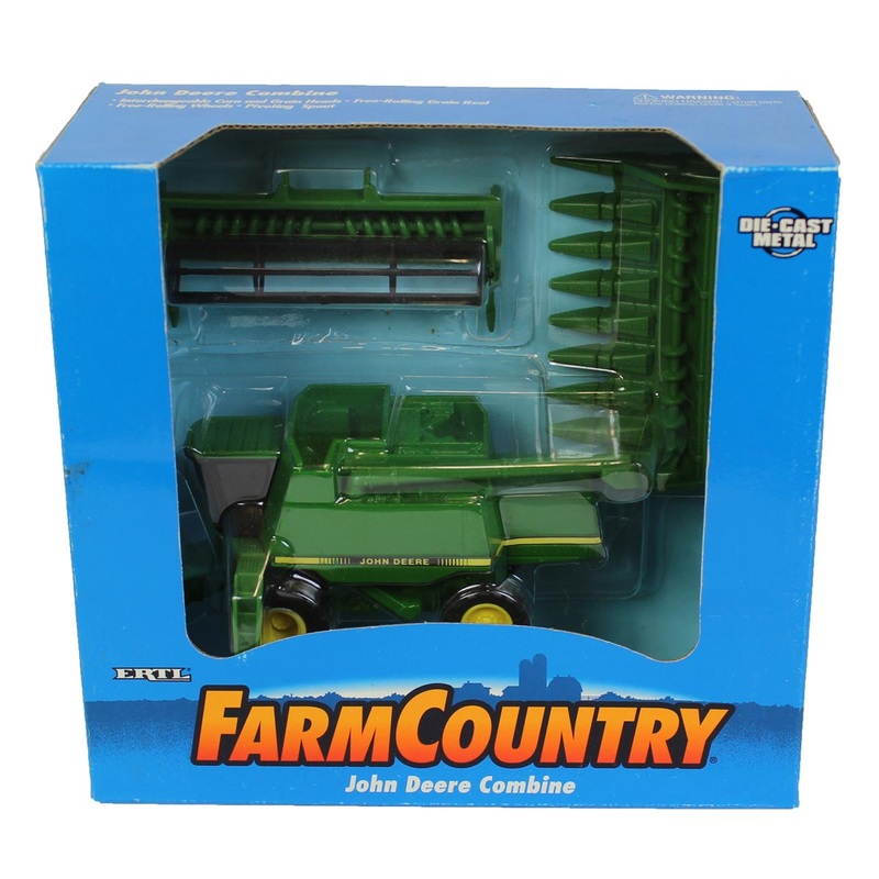 (B&D) 1/64 John Deere Combine with Corn and Grain Heads, (no model #) - Damaged Box