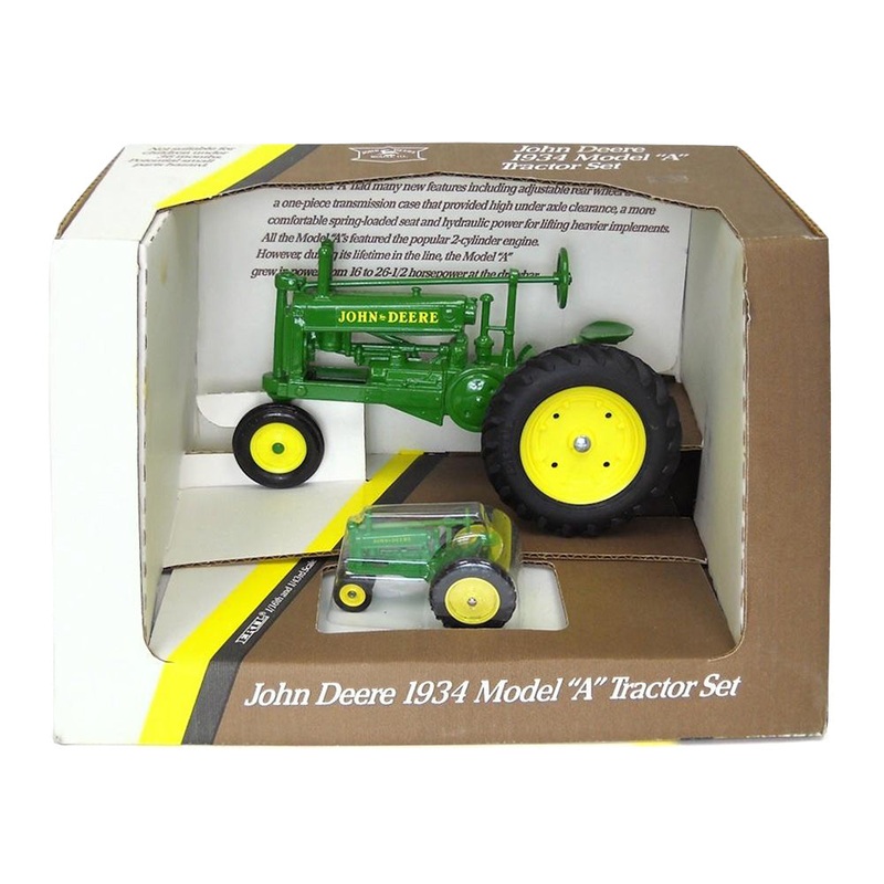 1/16 & 1/43 John Deere 1934 Unstyled Model A Tractor Set