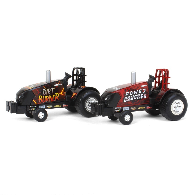 Set of 2 ~ 1/64 Case IH Power Crusher & Dirt Burner Die-cast Pulling Tractors