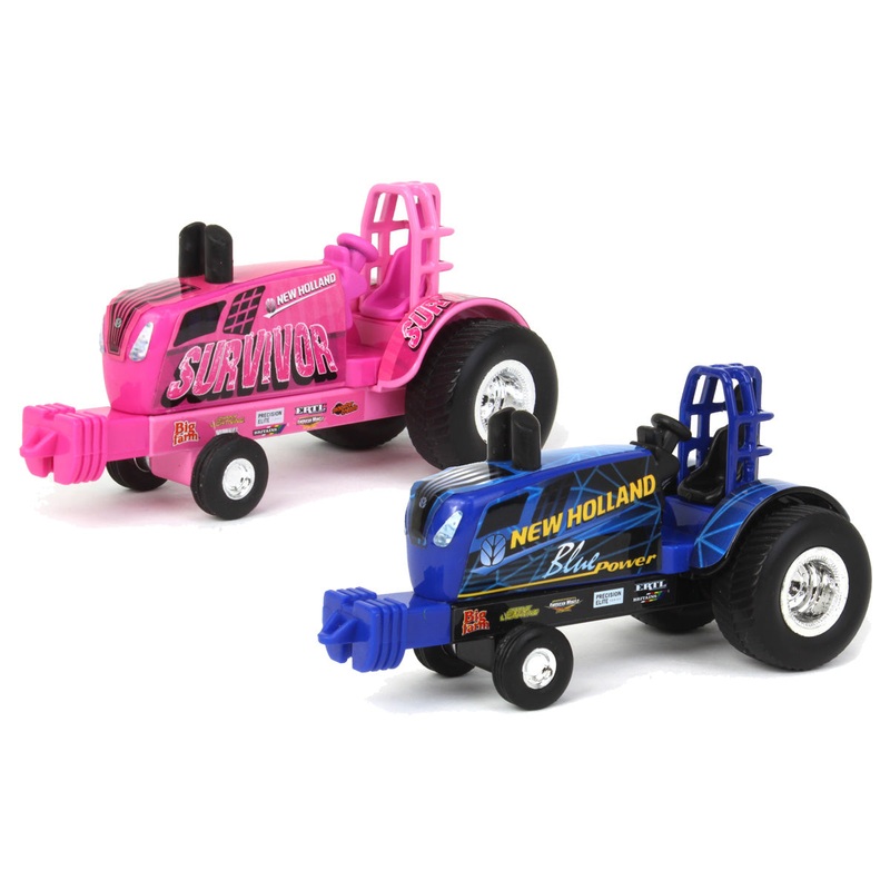 Set of 2 ~ 1/64 New Holland Survivor & Blue Power Pulling Tractors