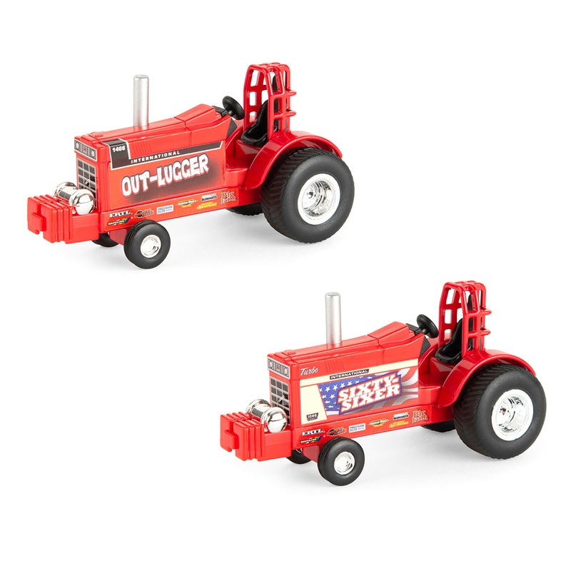 Set of 2 ~ 1/64 International Out-Lugger & Sixty-Sixer Vintage Pulling Tractors