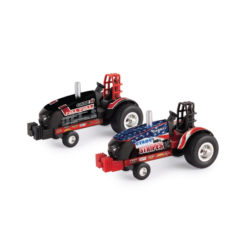 Set of 2 ~ 1/64 Case IH Stars & Stripes & Full Pull Magnum Pulling Tractors
