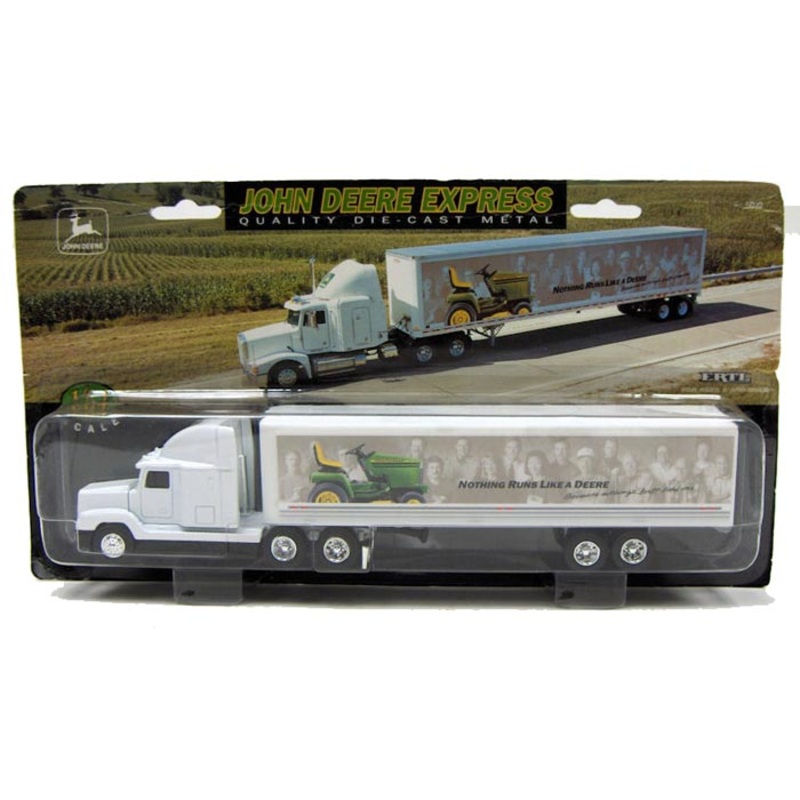 (B&D) 1/64 John Deere Express Nothing Runs Like a Deere Die-cast Semi - Damaged Item, Damaged Box