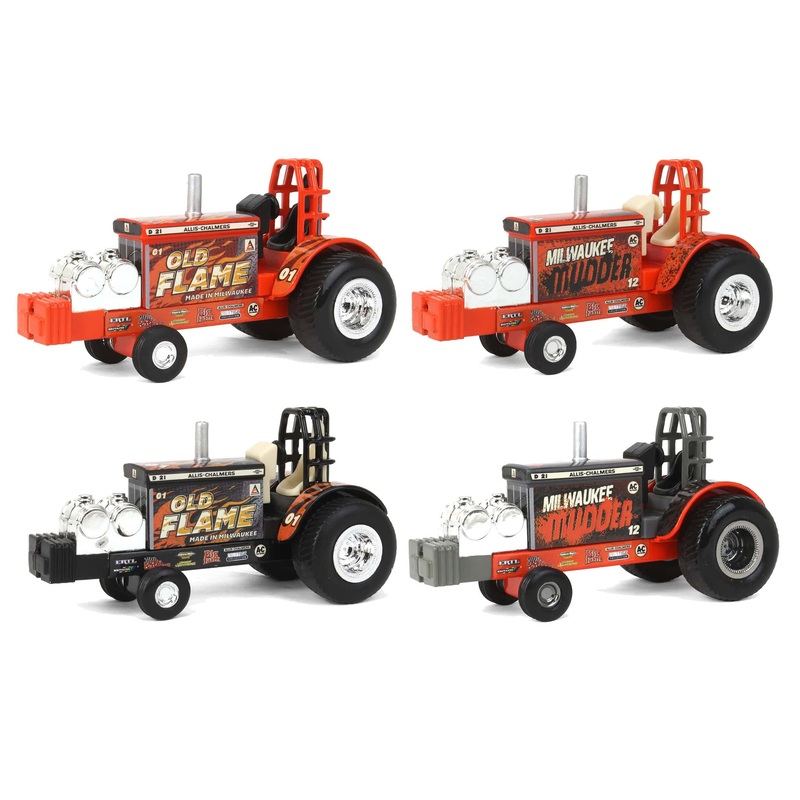 Set of 4 ~ 1/64 Allis Chalmers Old Flame & Milwaukee Mudder Pulling Tractors