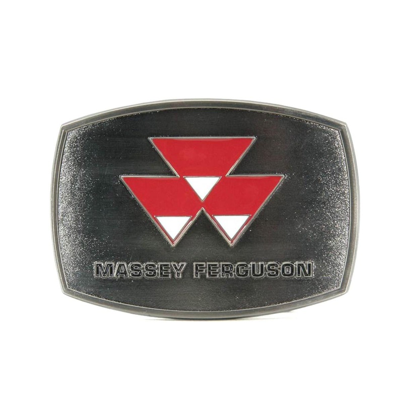 (B&D) Massey Ferguson Logo Brushed Pewter Buckle-Damaged Box