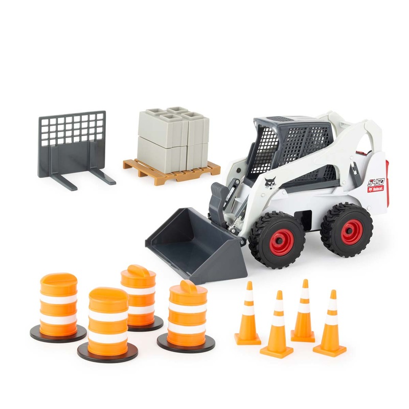 (B&D) 1/16 Big Farm Bobcat S450 Skid Steer Set with Accessories - Damaged Item