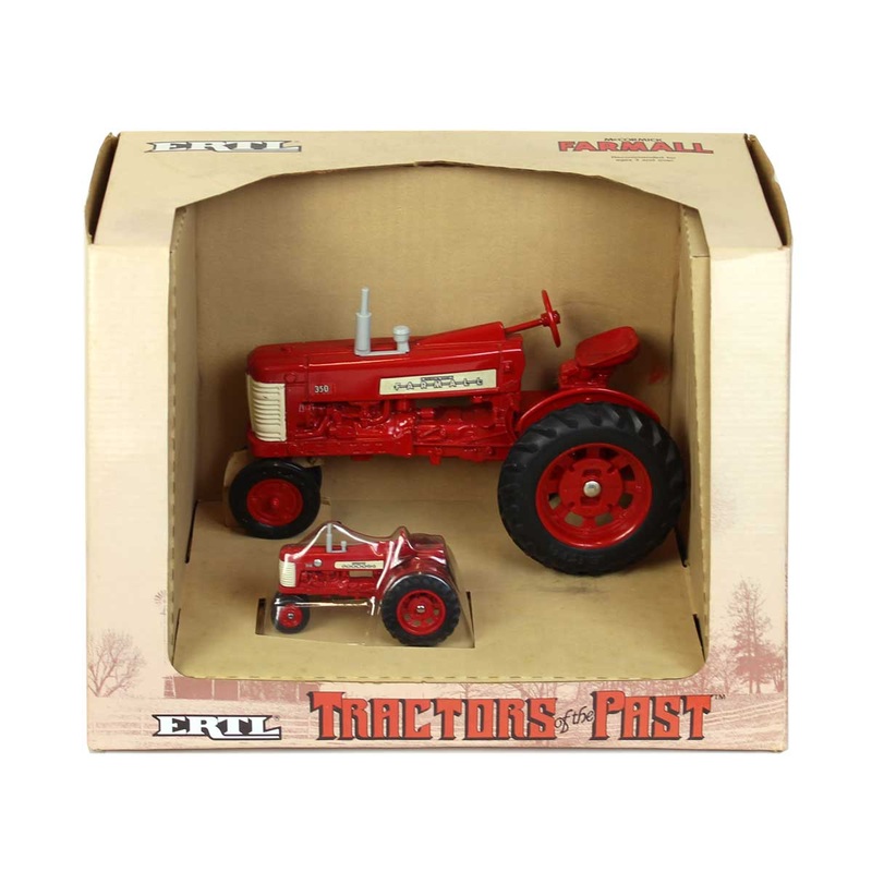 1/16 & 1/43 International Harvester Farmall 350 Tractors of the Past Set