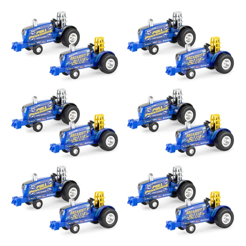Sealed Case of 12 ~ 1/64 New Holland Pulling Tractor Set, Breakout N' Blue & Pull Powerhouse