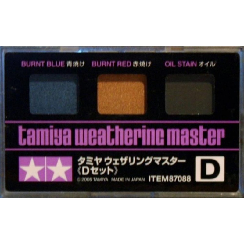 Tamiya 87088 Weathering Master Set D - Burnt Blue/Burnt Red/Oil Stain