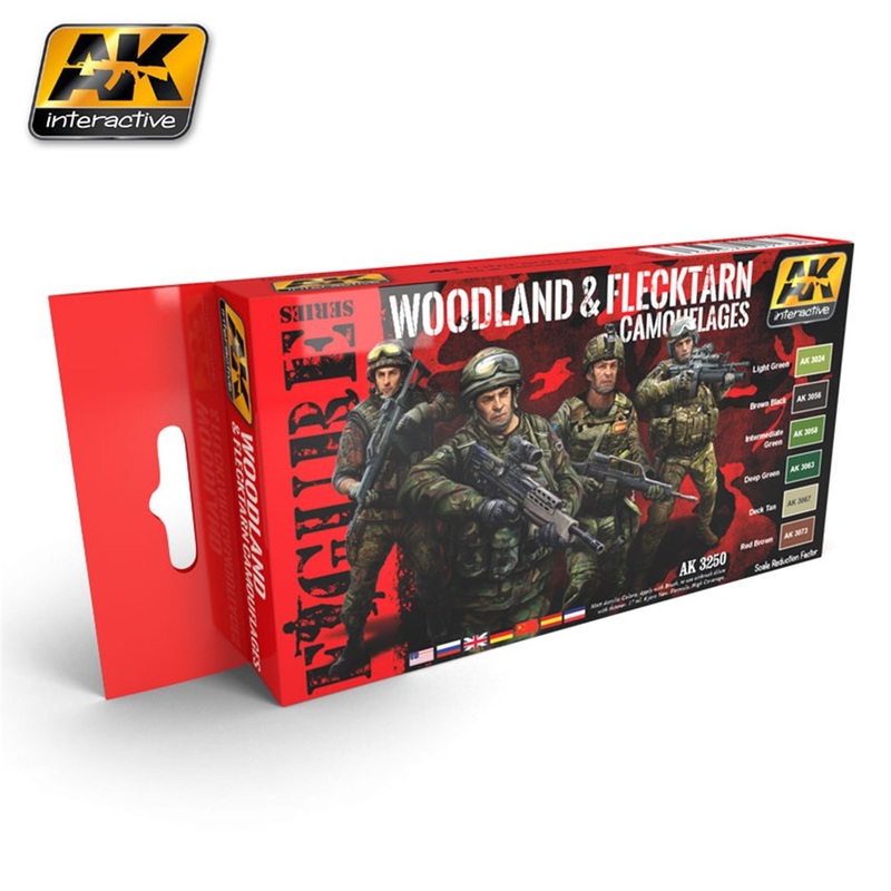 AK Interactive AK3250 WOODLAND & FLECK CAMO