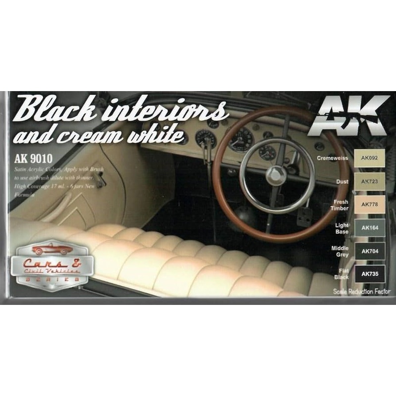 AK Interactive AK9010 AUTO BLACK INTERIOR WITH CREAM