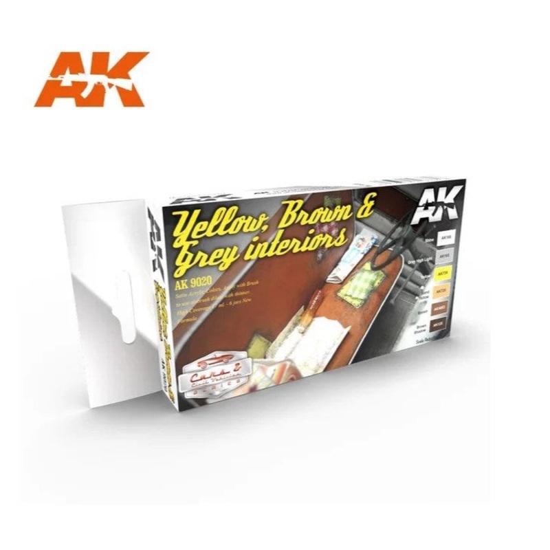 AK Interactive AK9020 AUTO YELLOW BROWN GREY INTERIOR