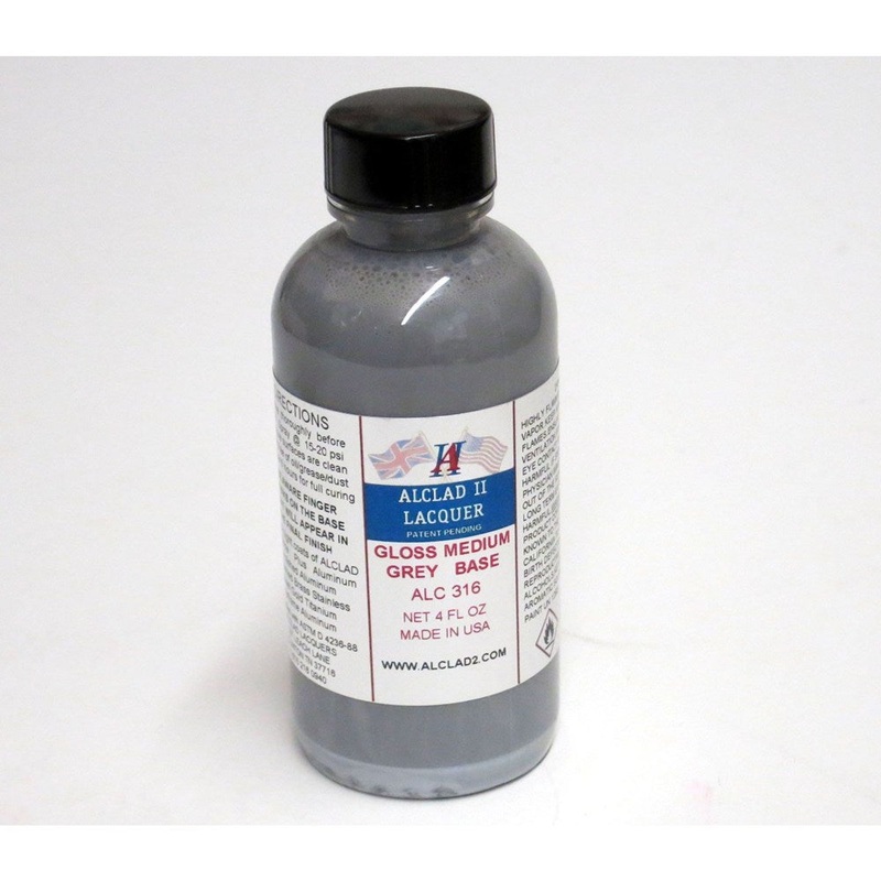Alclad ALC316 GLOSS MEDIUM GREY BASE 4 OZ