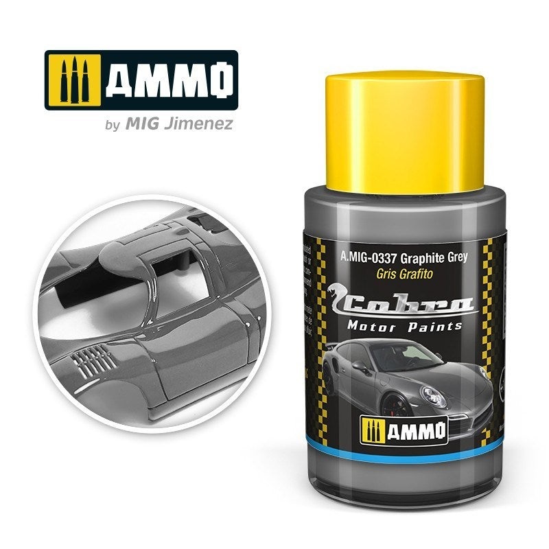 AMMO by Mig Jimenez A.MIG-0337 Cobra Motor Graphite Grey Acrylic Paint