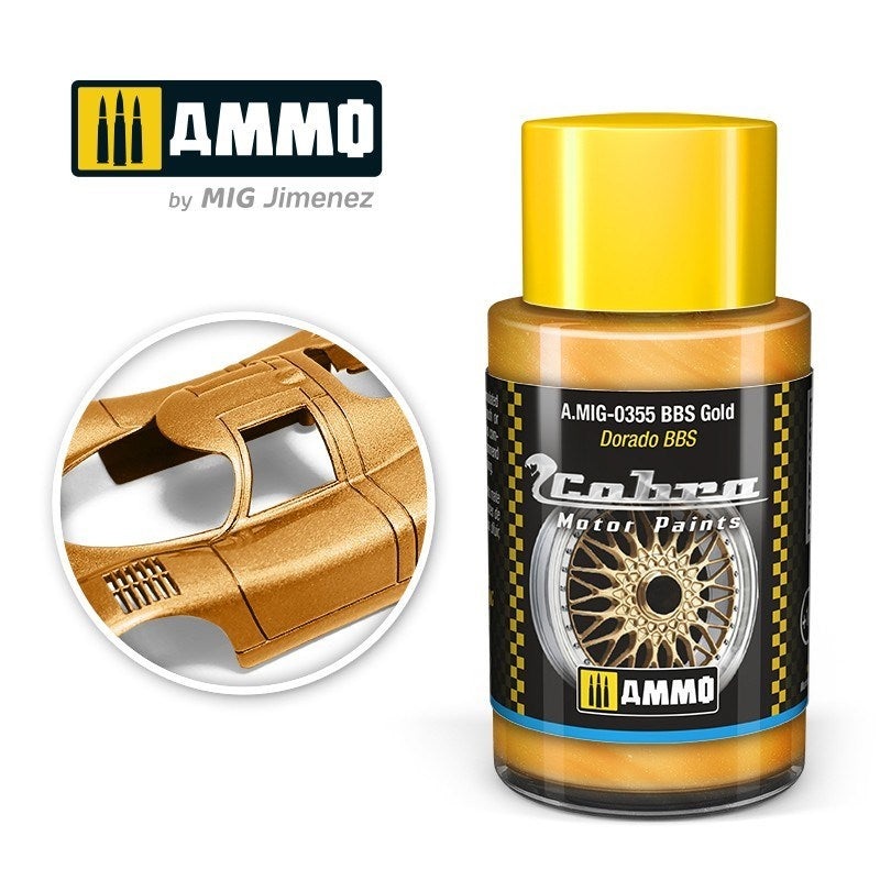 AMMO by Mig Jimenez A.MIG-0355 Cobra Motor BBS Gold Acrylic Paint