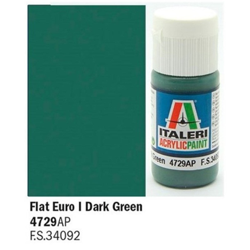 Vallejo by Italeri 4729 Paint FLAT EURO DARK GREEN I