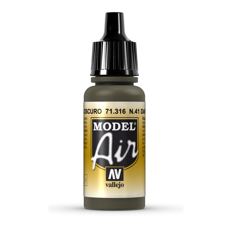 Vallejo AV71316 Model Air N 41 Dark Olive Drab 17 ml