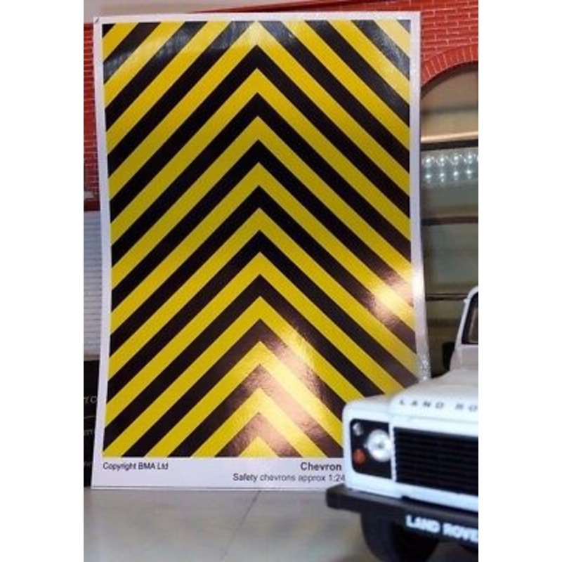 1:24 Emergency Chevron Code 3 Black Warning G Scale Model Kit Decal A5 Sheet