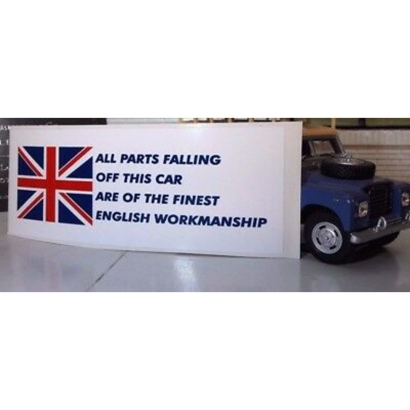 Classic Car English Workmanship Comedy Decal