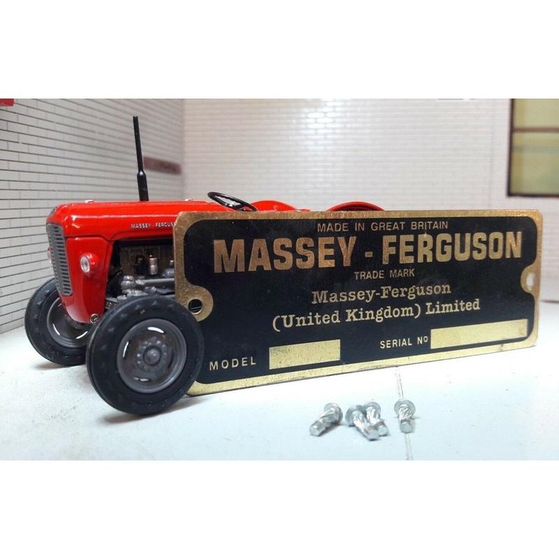 Massey Ferguson Tractor Brass Implement Chassis Commission Number Plate & Rivets