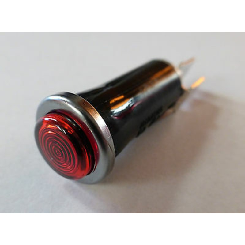 Red LED Chrome Bezel Dashboard Warning Light