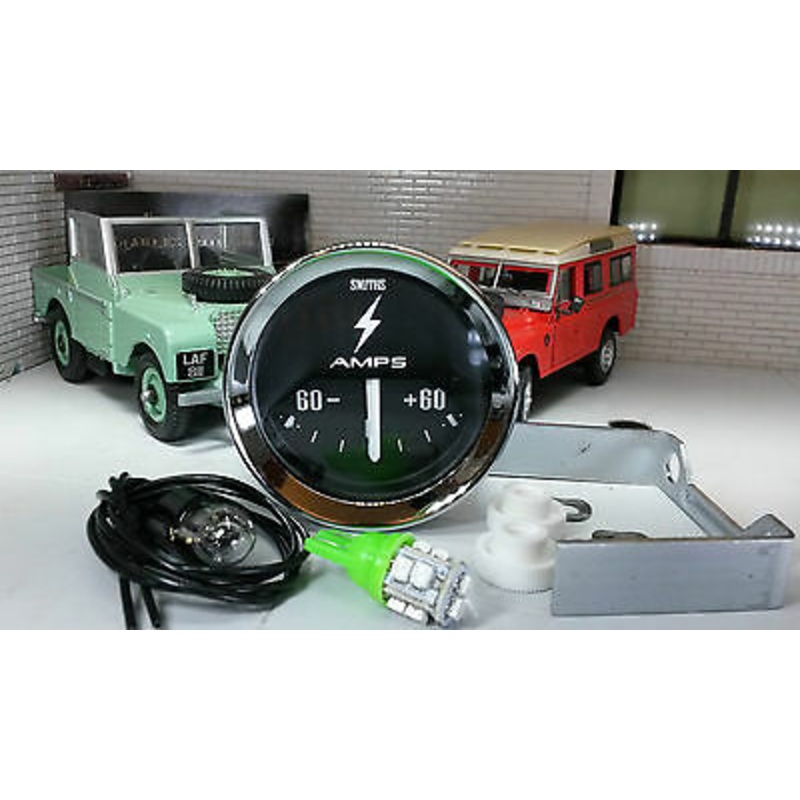 Smiths Dash Panel Auxiliary Ammeter Gauge & LED bulb Land Rover Series 1 2 2a 3