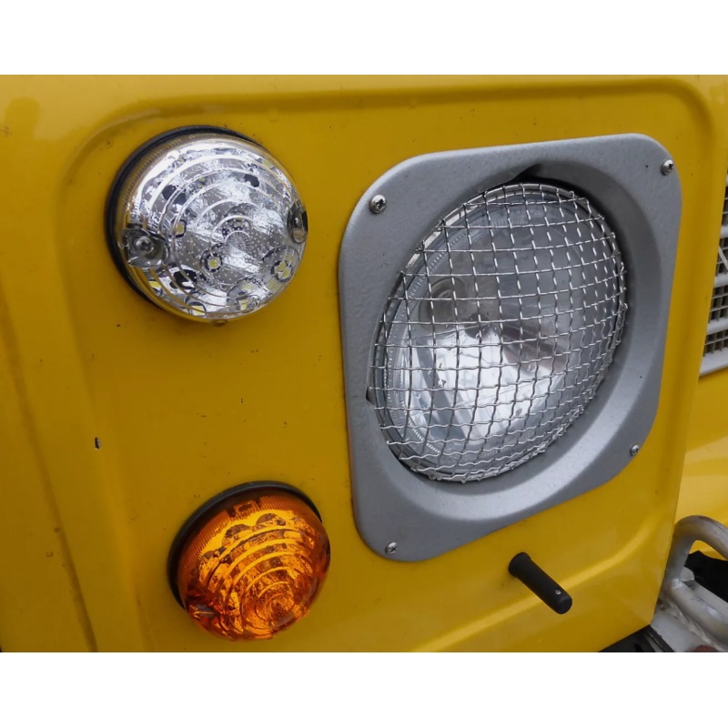 7 Stainless Steel Headlamp Stone Guards Protectors Pair