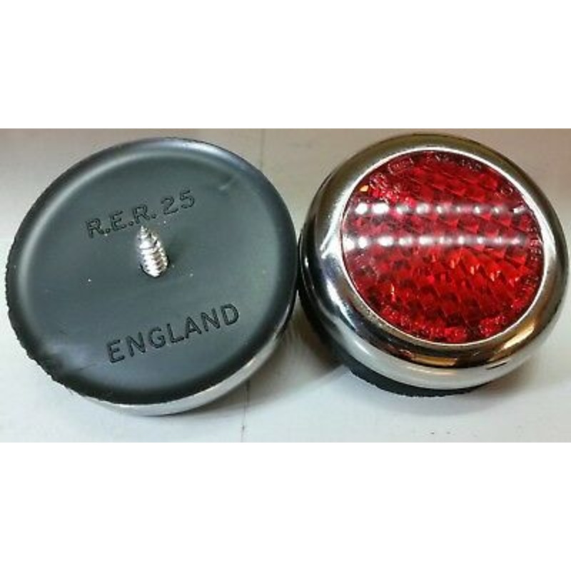 Land Rover Series 1 2 2a Quality Lucas Repro RER25 Chrome Brass Reflectors x2
