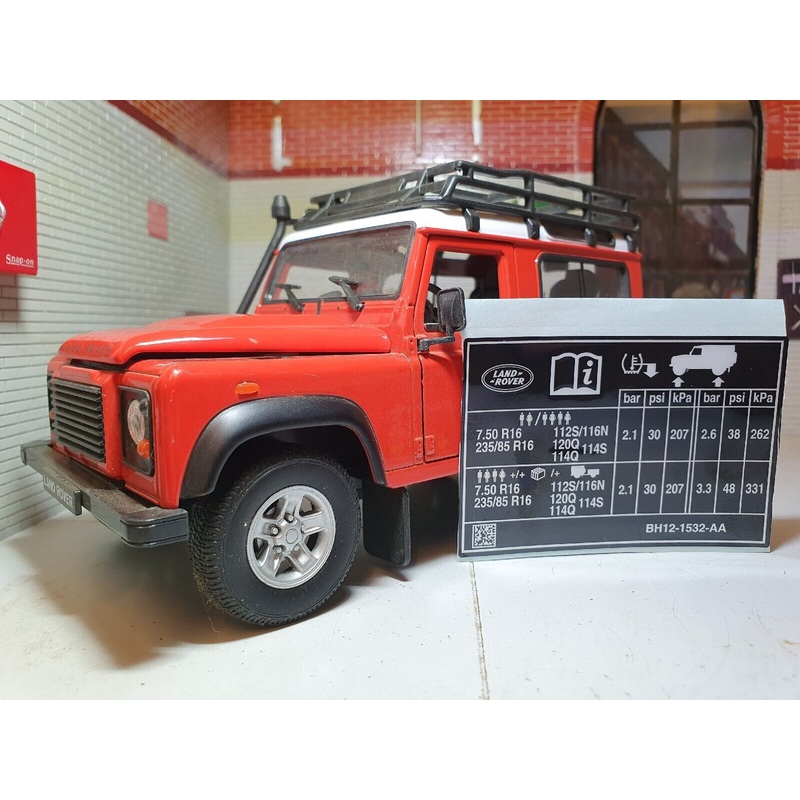 Genuine Land Rover Defender 90 TD5 TDCi TDi Door Pillar Tyre Pressure Warning Decal