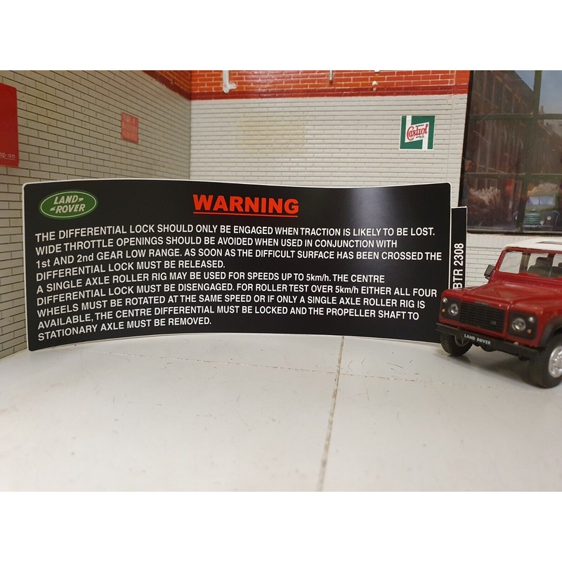 Land Rover Defender Diff Lock Info TDI TD5 Fuse Box Cover Decal BTR2308 OE