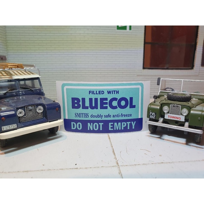 Land Rover Series 1 2 2a 3 Bluecol Smiths AntiFreeze Radiator Decal