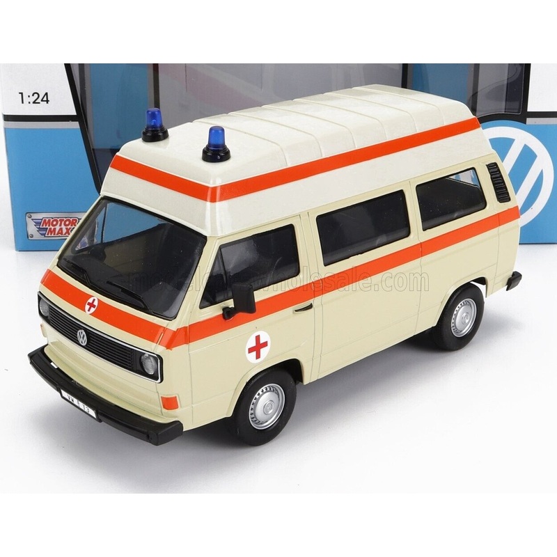 Volkswagen 1980 T3 T25 German Ambulance Krankenwagen Motormax 1:24