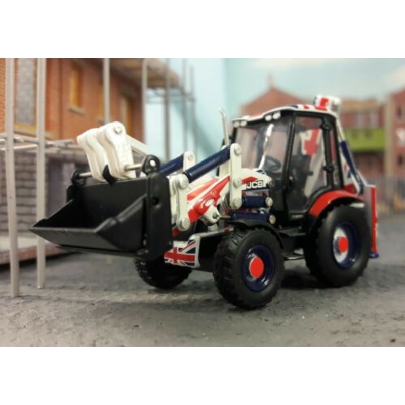JCB 3CX Excavator Union Jack 1:76 OO/00 Oxford Hornby Bachmann Scenecraft Model