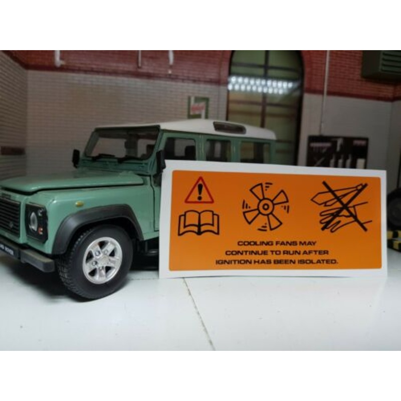 Land Rover Defender Discovery AC Cooling Fan Cowl Warning Decal Sticker MXC2931