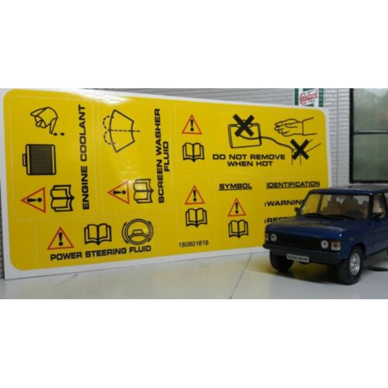 Land Rover Defender MWC6910 MWC2697 TDCI TDi V8 Underbonnet Engine Decal Set