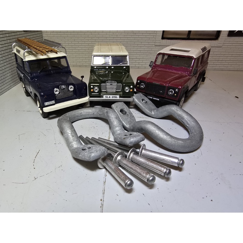 Land Rover Series 2 2a 3 Canvas Rope Hook Large Cleats 345699 & Stainless Rivets