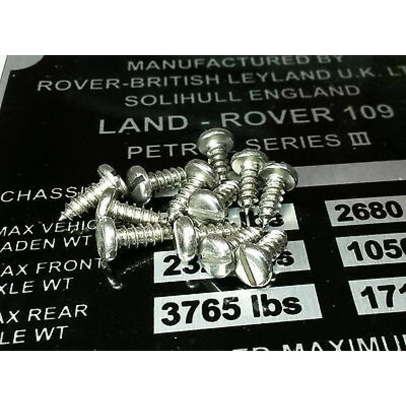 Stainless Screw Set for information Plates Land Rover Series 1 2 2a 3