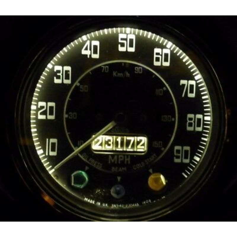 LED 233 BA9S T4W Bayonet Fit Cap Classic Car Positive Earth Warm White Bulbs x4