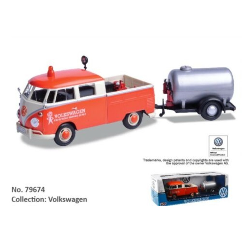Volkswagen 1962  T1 Type 2 Road Repair Van & Trailer 79674 Motormax 1:24