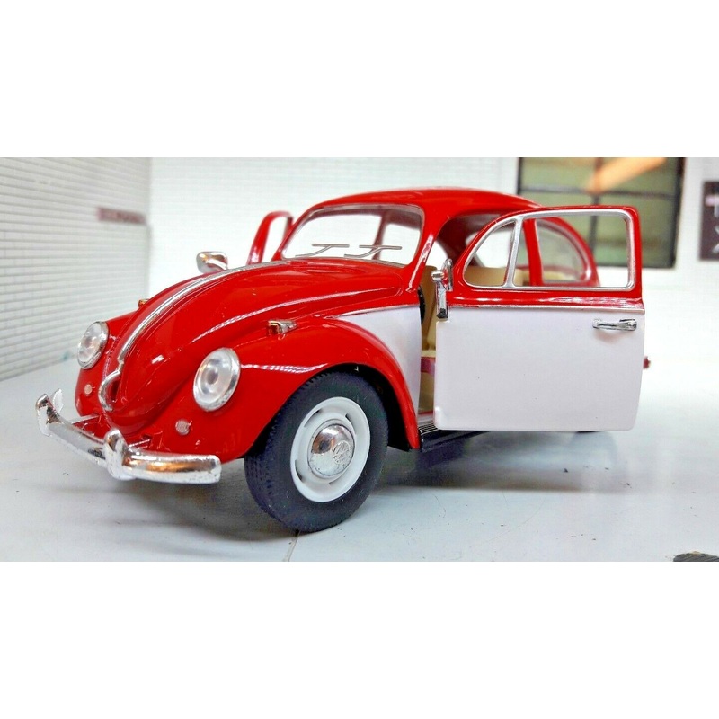 VW 1500 Beetle 1967 Car Red White 110364 1:24