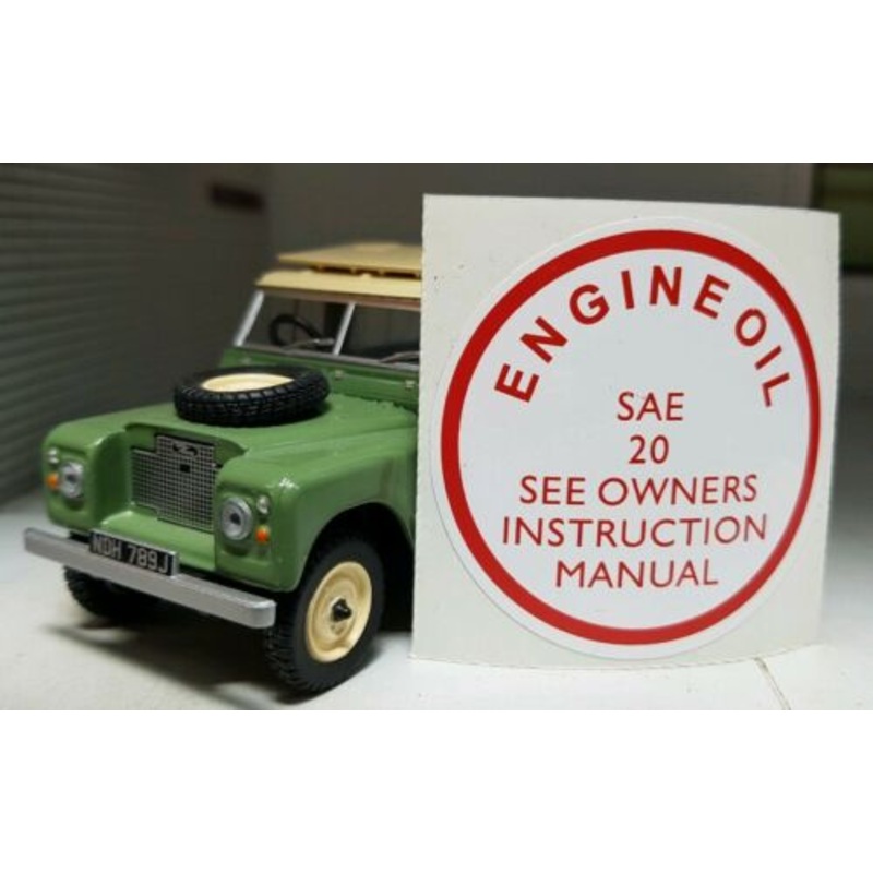 Label Decal Red/White for AC Vintage Oil Filler Cap Land Rover Series 1 2 2a 3