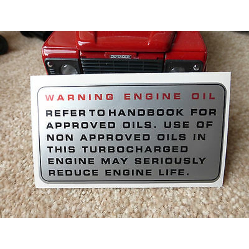 Land Rover Defender 110 19J 200TDi Radiator Decal Label Badge Oil Turbo MUC8975