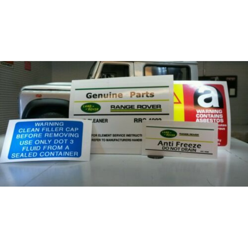 Land Rover Defender 90 110 2.5n/a Petrol  Decal Sticker Label Under Bonnet Hood Engine Set