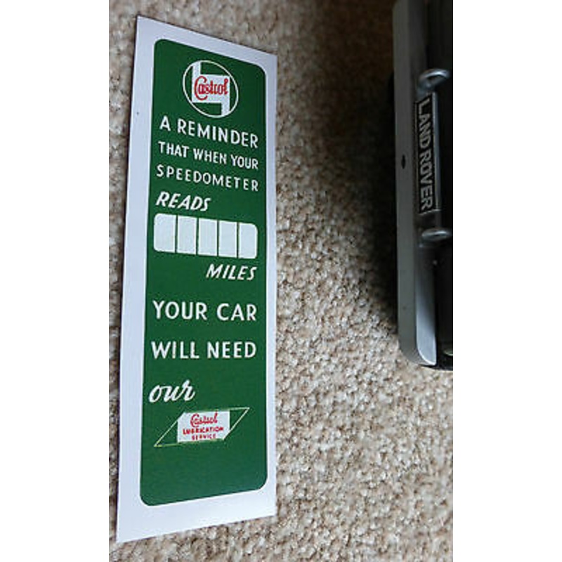Land Rover Series 1 2 2a 3 Service due at ... with Castrol Oils Sticker Decal