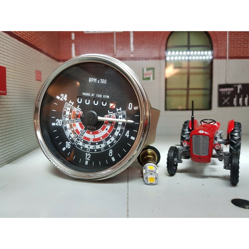 Massey Ferguson Tractor Dash MF 35 135 LED Clockwise Tachometer Tractormeter
