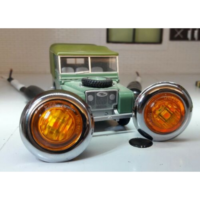 Toylander Land Rover Series 1 1/2 Scale LED Amber Indicators Chrome Trim x2