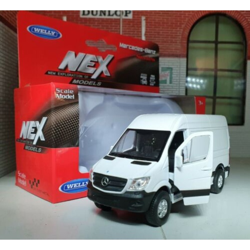 1:48 Mercedes-Benz Sprinter 2018 White Van Welly NEX Diecast Scale Model 43