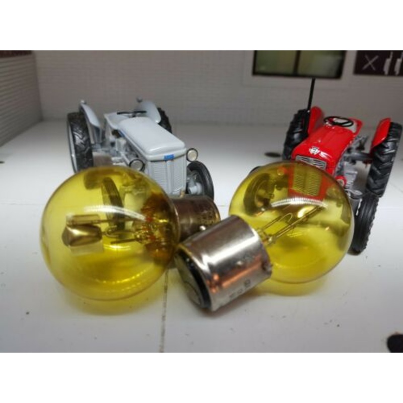2x Yellow Headlight Headlamp Bulbs French Petrol Massey Ferguson MF35 30 FF30