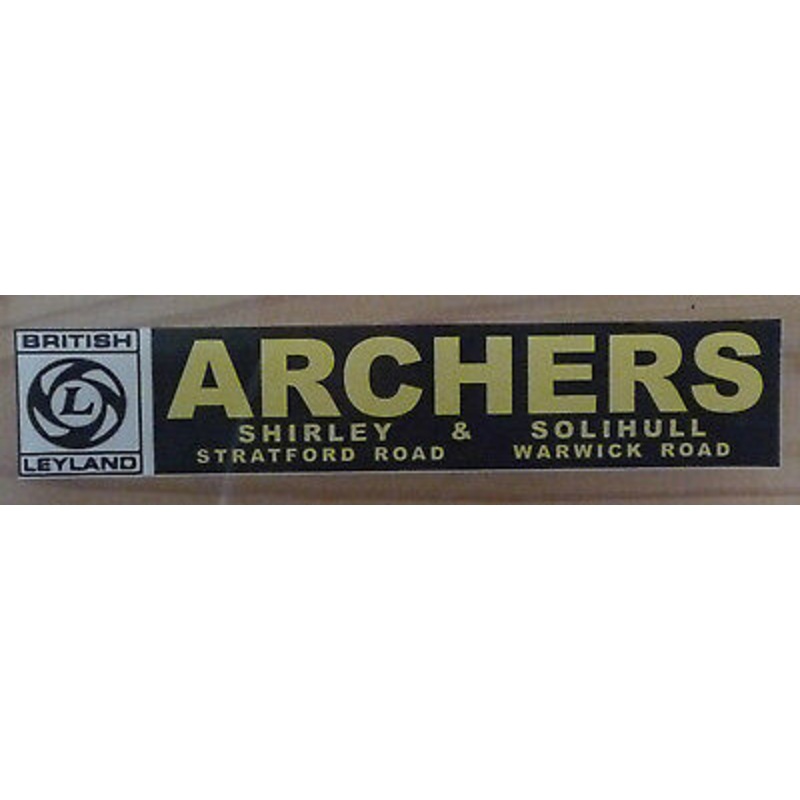 BL Leyland Archers of Solihull Dealer Car Window Decal Sticker 7.5